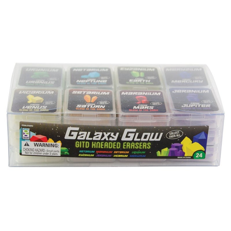 Geddes Raymond Geddes Galaxy Glow Kneaded Erasers for Kids (Pack of 24) - Image 1